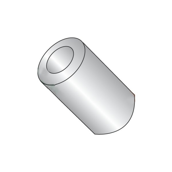 Newport Fasteners Round Spacer, #4 Screw Size, Plain Stainless Steel, 3/8 in Overall Lg, 0.114 in Inside Dia, 500 PK 904412 - main